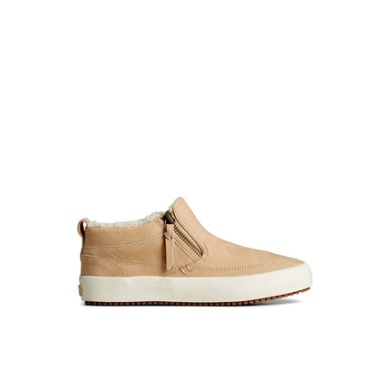 Sperry Women's Crest Lug Side Zip Sneaker, Khaki, 6