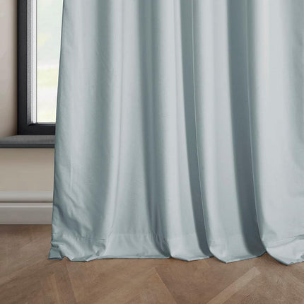 HPD Half Price Drapes Heritage Plush Velvet 120 Inches Long Darkening Curtains for Bedroom & Living Room 50W x 120L, (1 Panel), Aquarius Blue, 50" W x 120" L (Pack of 1)