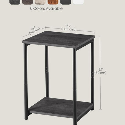 VASAGLE Side Tables Set of 2, Small End Table, Nightstand for Living Room, Bedroom, Office, Bathroom, Misty Gray and Classic Black ULET272B68