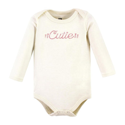 Lot de 5 bodys unisexe bébé Hudson Baby en coton à manches longues, motif petites fleurs d'amour, nouveau-né
