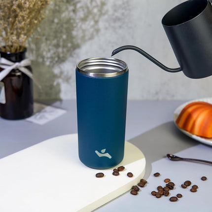 Konokyo Tumbler with Lid, 12 oz Travel Coffee Mug Double Wall Vacuum Stainless Steel Thermal Metal Cup Insulated Water Bottle,Navy Blue