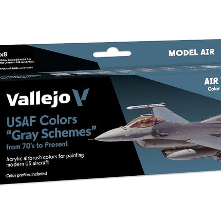 Vallejo Model Color Set, USAF Grey Schemes, 16 Mat