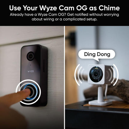 WYZE Video Doorbell v2, Wired, 2K Video, Two-Way Audio, Color Night Vision, Works with Existing Chime and IP65 Weather Resistant, Compatible with Alexa & Google Assistant, Black