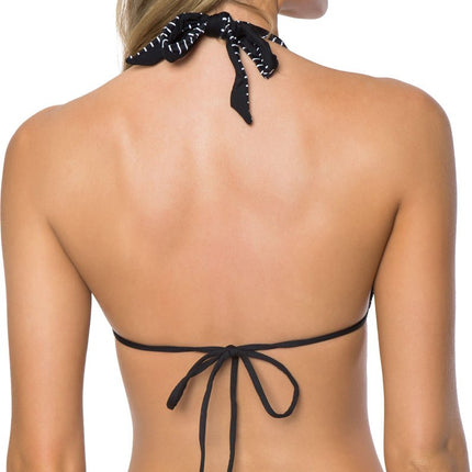 Top de bikini halter reversible O'Neill Bi-Coastal Revo para mujer, Negro/Negro, XS