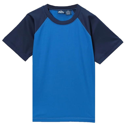Kanu Surf - Tee-shirt de bain anti-UV manches courtes indice UPF 50+ pour garçons, couleur Royal contrastante, taille M (10)