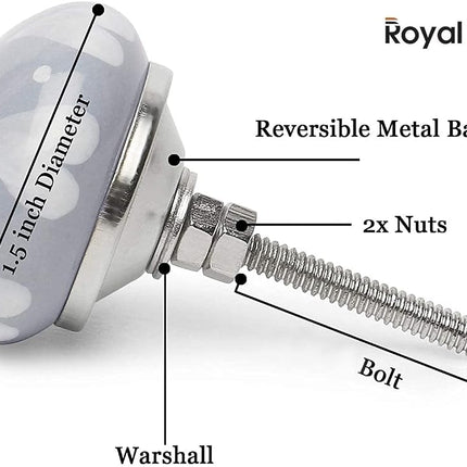 Royal Kraft Sknob002_20 10 Designs x 2 = 20 Knobs Vintage Style Hand Painted Ceramic Kitchen Cabinet Door Drawer Wardrobe Knobs Blue