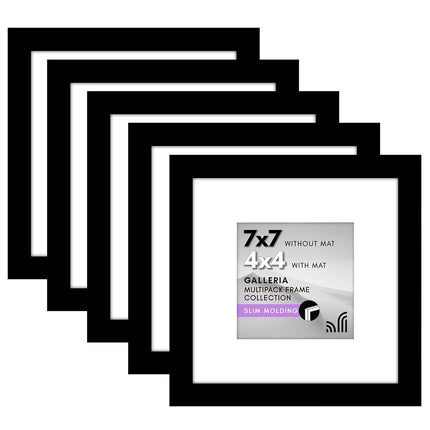 Americanflat 7x7 Picture Frame in Black - Set of 5