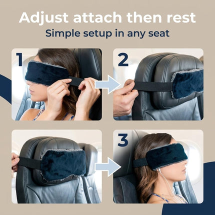 SeatSleeper The Travel Pillow Alternative That Stops Head Bobbing – Airplane Head Straps and Car Head Support Band Great on Travel Upright – Super Comfy Head & Neck Support – Small & Compact