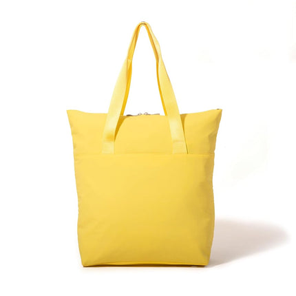 Baggallini Swift Tote Bag for Women - Lightweight 12x16 Nylon Zipped Travel Carry On Bag w/Luggage Sleeve, B-lite Lemon