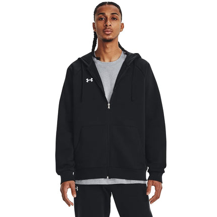 Under Armour Men's Rival Fleece Fz Hoodie, (001) Black / / White, L Tall