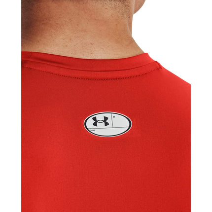 Under Armour Men's HeatGear Compression Sleeveless T-Shirt, (860) Dark Orange / / White, XL