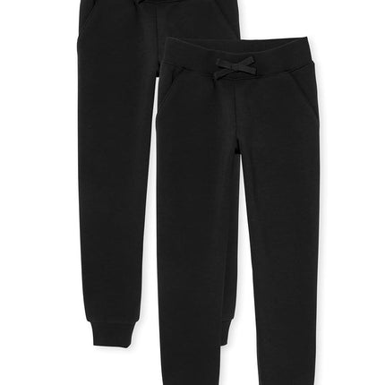 Pantalones de chándal de felpa activos de uniforme de The Children's Place para niñas (paquete de 2)