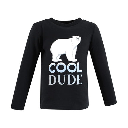 Hudson Baby Baby-Girls Long Sleeve T-Shirts, Winter Penguin Moose, 2T