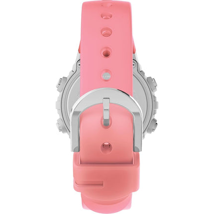 Timex Unisex Sport 33 mm Watch - Pink Resin Strap Digital Dial Silver-Tone Case TW5M61600