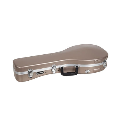 Crossrock A-Style Mandolin Case | ABS Molded Hardshell with Security Lock, Metal Feet, and Detachable Straps-Champagne (CRA862MACH)