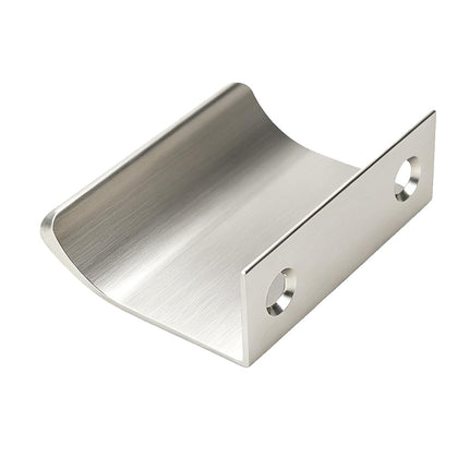LC LICTOP Thick Curved Edge Pull Handles, 50mm/1.97" Edge Finger Tab Handle for Caibnets Drawer Closet Door Wardrobe Cupboard, 32mm/1.26" Hole Spacing, 10 Pcs Nickel Edge Pulls