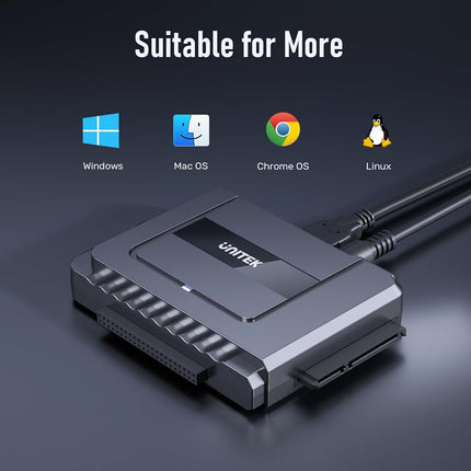 UNITEK USB-C to A+C IDE SATA Dual USB 3.0 Drive Replacement Adapter