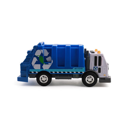 Mighty Fleet Rescue Force 12" Garbage Truck Toy – Realistic Lights & Sounds, Detachable Recycling Bin, Durable Free-Wheeling Design – Ages 3+