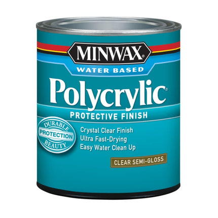 Minwax 244444444 Minwaxc Polycrylic Water Based Protective Finishes, 1/2 Pint, Semi-Gloss