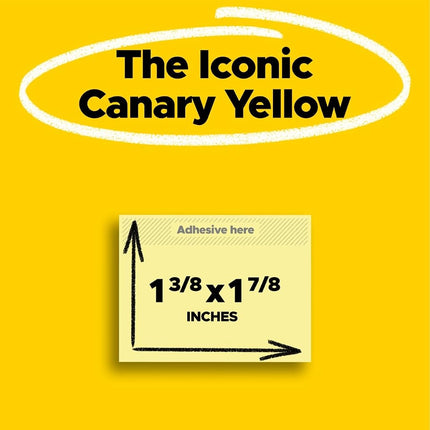 Post-it Notes Value Pack, 1-1/2 x 2-Inches, Canary Yellow, 24-Pads/Pack