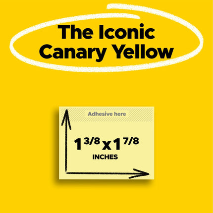 Post-it Notes Value Pack, 1-1/2 x 2-Inches, Canary Yellow, 24-Pads/Pack