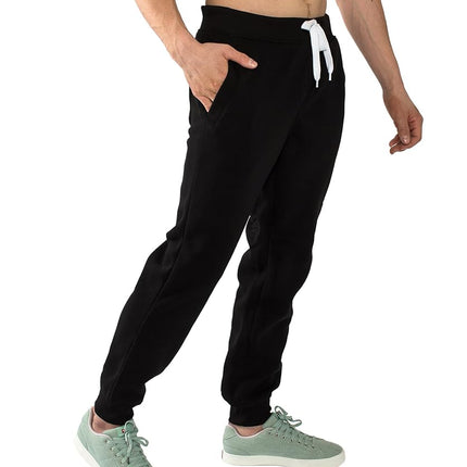 Southpole Men's 1570 Basic Active Fleece Jogger Sweatpants, Black, 4XL/Big