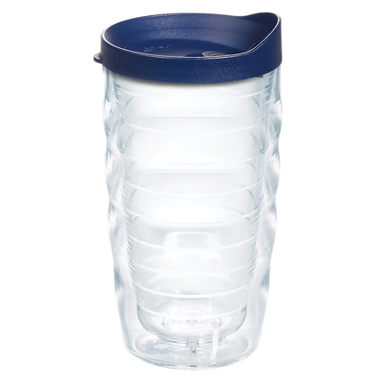 Tervis Gobelet isotherme à double paroi avec couvercle, fabriqué aux États-Unis, garde les boissons froides et chaudes, 295 ml, Wavy, couvercle bleu marine