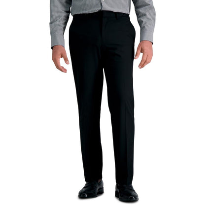 Haggar J.M Pantalon pour homme Jm Sharkskin Superflex Waist Straight Fit Flat Front, Noir, 30W x 30L