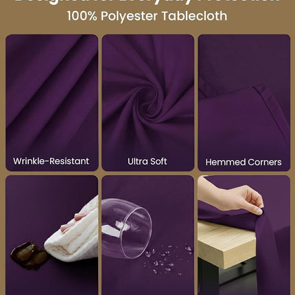 Utopia Kitchen Rectangle Tablecloth, 2-Pack 60 x 102 Inch, Purple