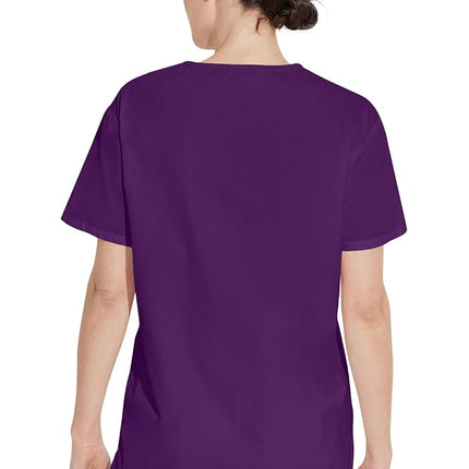 Dickies Men's Signature V-Neck Scrubs Shirt, Eggplant, XL