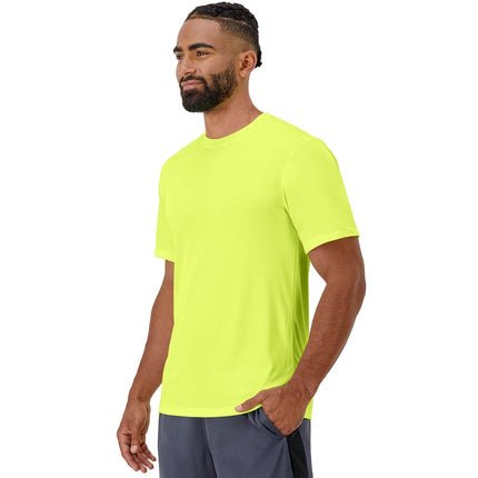 Hanes Men's Short Sleeve Cool DRI T-Shirt UPF 50+, Safety Green, 3X-Large (Pack of 2)