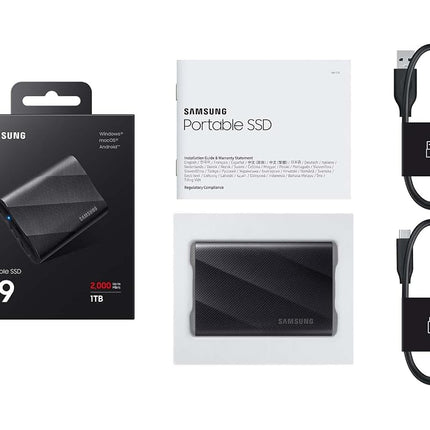 SAMSUNG T9 4TB, Portable SSD, up to 2000MB/s, USB 3.2 Gen 2x2 (20Gbps) NVMe