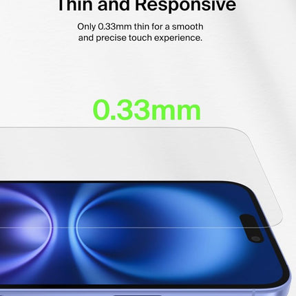 Belkin ScreenForce UltraGlass 2 Treated Screen Protector, Scratch-Resistant, 9H Hardness Tested Glass, Slim Design, Full Screen Coverage for iPhone 14 Pro Max, Bubble-Free Application