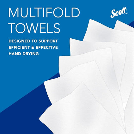 Scott Multifold Hand Towels, Z-Fold White Paper Towels for Bathroom, Soft, Strong, Eco-Friendly, Highly Absorbent, 16 Packs x 250 Z-Fold Paper Sheets (4,000 Sheets Total). Model nr. 1804