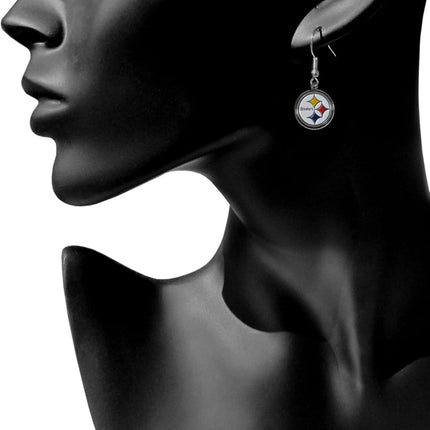 Siskiyou Sports NFL Pittsburgh Steelers Chrome Dangle Earrings