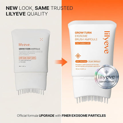 lilyeve GROWTURN Hair Growth Serum with Built-in Brush, Heartleaf-Derived Exosomes to Revitalize Hair, Hair Thickening, Hair Growth Accelerator - Korean Hair Care, 3.38 fl. oz. (Pack of 1)