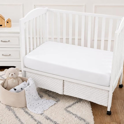 American Baby Company Parure de lit 3 pièces pour mini-lit de bébé/lit parapluie Heavenly Soft Minky Dot, blanc, pour garçons et filles