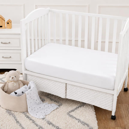 American Baby Company Heavenly Soft Minky Dot 3-Piece Mini/Portable Crib Bedding Set, White, for Boys and Girls