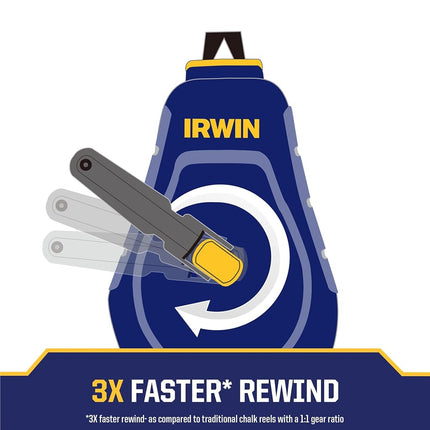 IRWIN Tools STRAIT-LINE COMPACT Chalk Reel, with Blue Chalk, 30 ft. (IWHT48440BC)