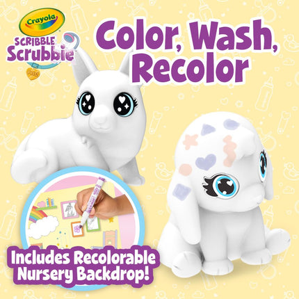 CRAYOLA Guardería de Mascotas Bebé Scribble Scrubbie, Regalo para Niñas y Niños, Edades 3+