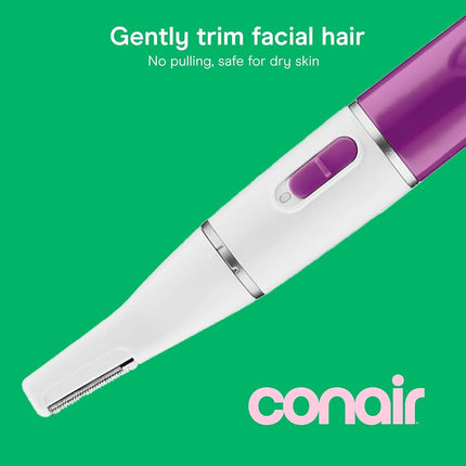Conair All-in-1 Facial Hair Trimmer for Women, Perfect for Face, Ear/Nose and Eyebrows, Battery-Powered