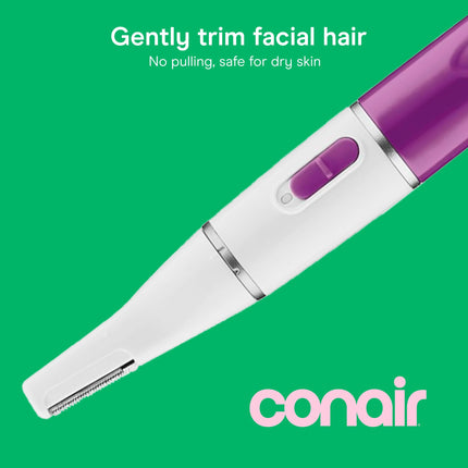 Conair All-in-1 Facial Hair Trimmer for Women, Perfect for Face, Ear/Nose and Eyebrows, Battery-Powered