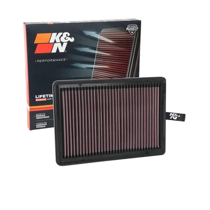 Filtre à air moteur K&N : Haute Performance, Premium, Lavable, Filtre plat : 2015-2019 (Sonata, Sonata Hybrid, Optima, Optima Hybrid, Cadenza, K5, K7), 33-5026