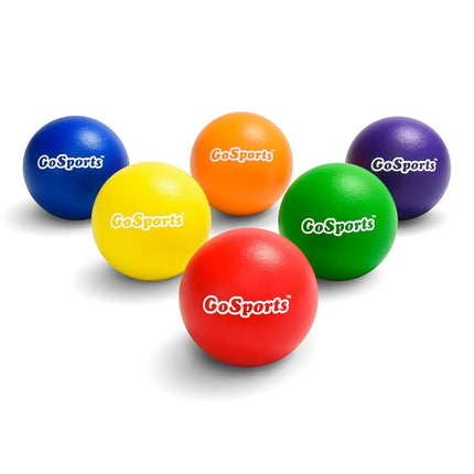 GoSports 6 Inch Soft Skin Foam Playground Dodgeballs - 6 Pack Set for Kids - Multicolor