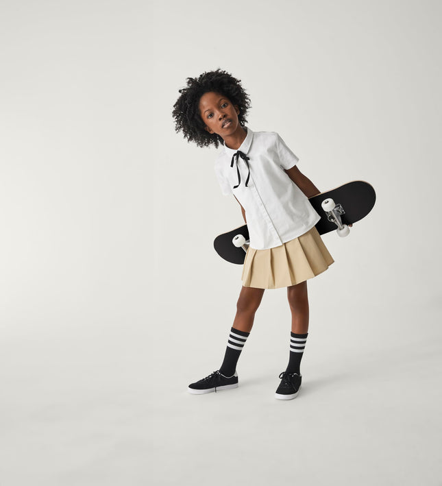 The Children's Place,Filles,Chemise boutonnée popeline à manches courtes,Lot de 2 blanc,XXL, Lot de 2 blanc, XXL