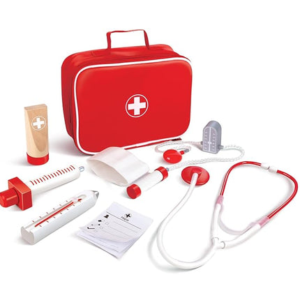Hape Doctor Kit for Kids - 7-Piece Pretend Play Wo