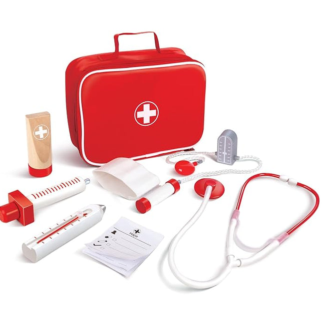 Hape Doctor Kit for Kids - 7-Piece Pretend Play Wo