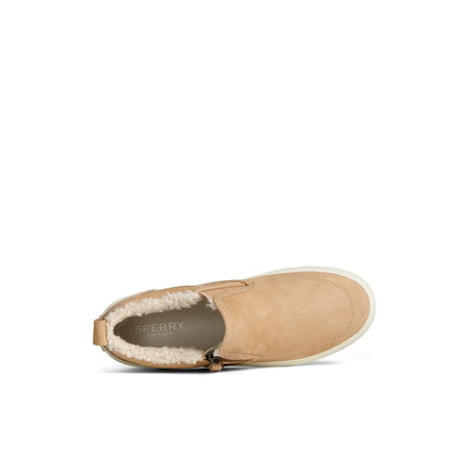 Sperry Women's Crest Lug Side Zip Sneaker, Khaki, 6