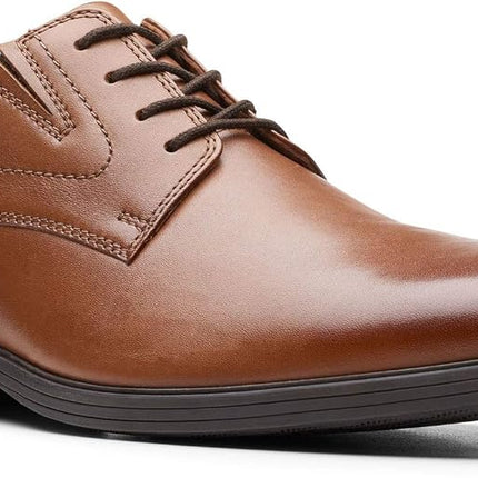Clarks Men's Whiddon Plain Oxford, Dark Tan Leather, 7.5 UK