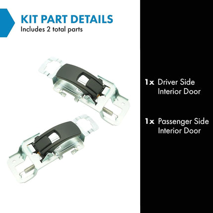 Door Handle Interior Inside Black Pair Set of 2 Front or Rear for Chevy Pontiac